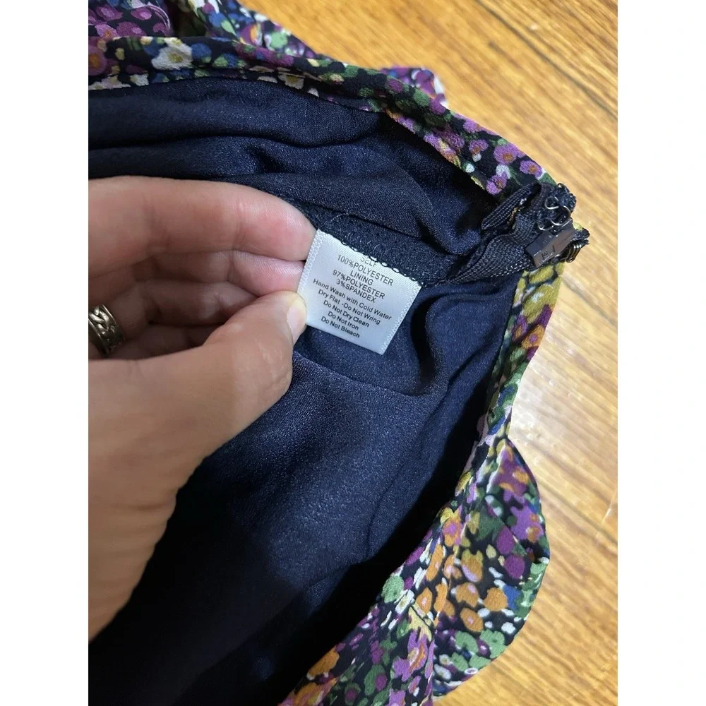 Pinch Skirt Size Small Multicolor Dainty Floral Pattern Boho Pleated Swing